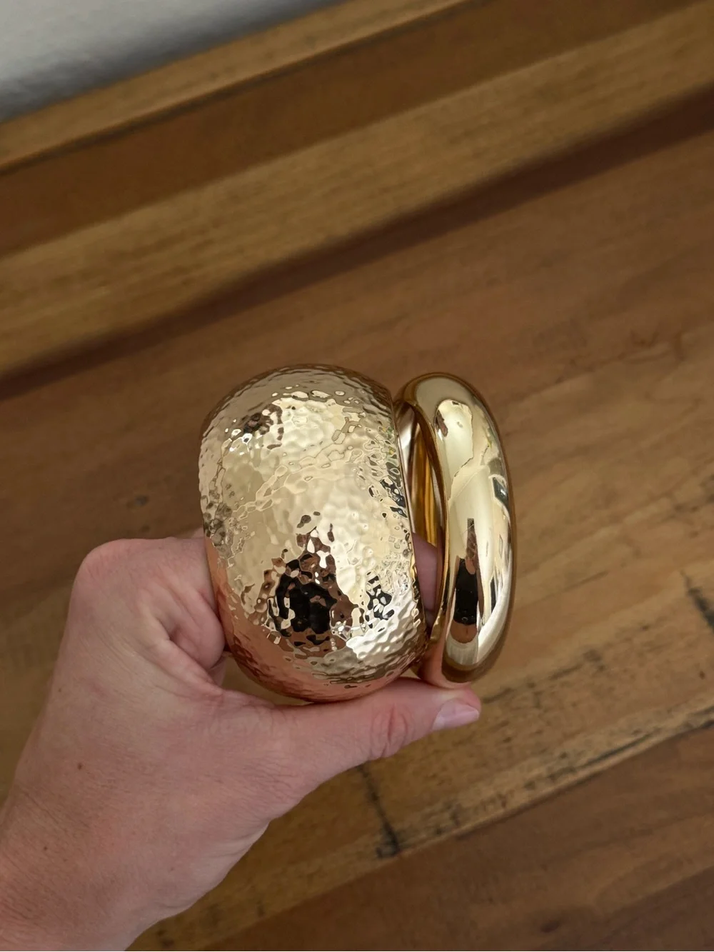 8 Other Reasons Gold Hammered and Smooth Bangle Set